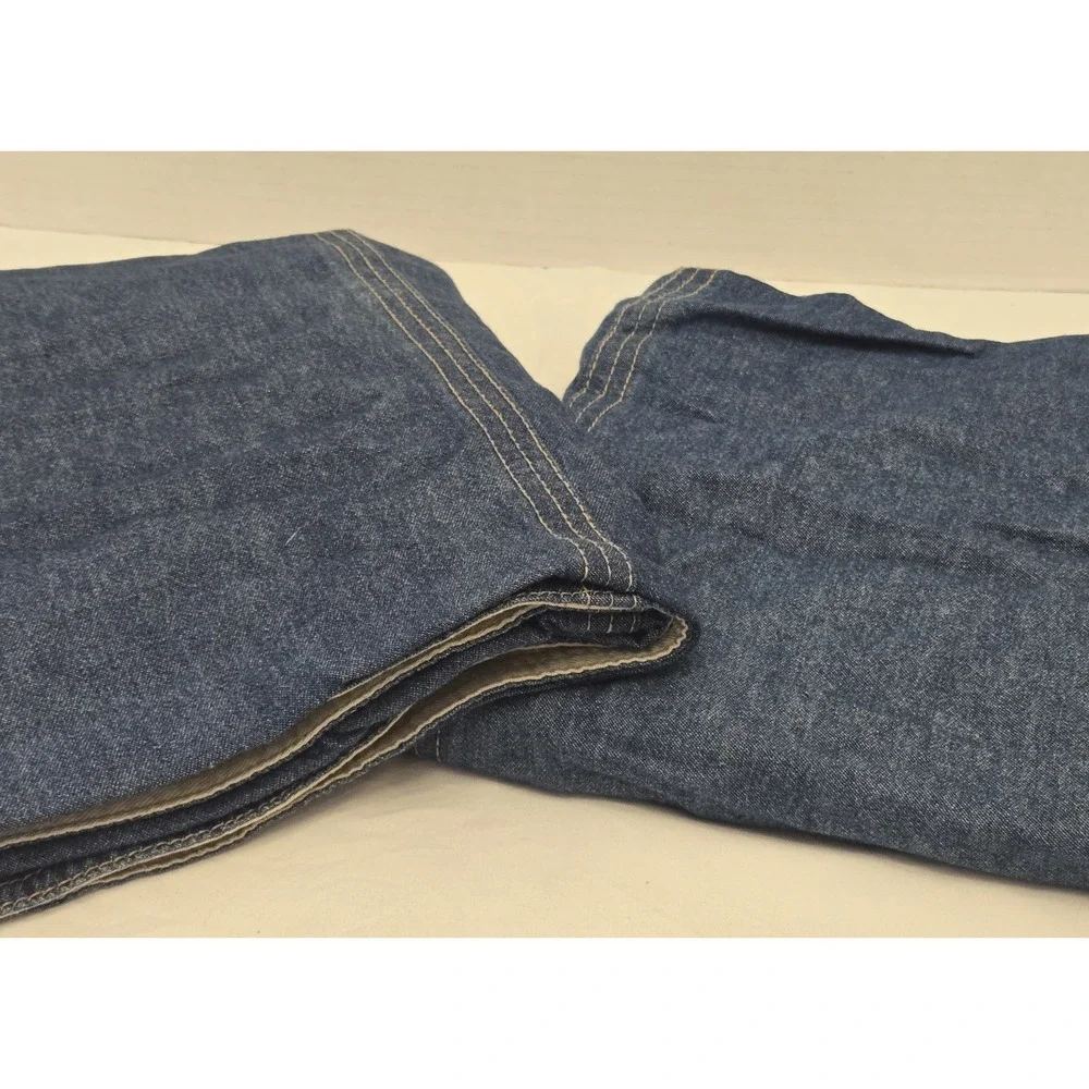Vintage Dockers Home Denim King Size Pillow Shams Blue Jean Bedding Pair Set/2